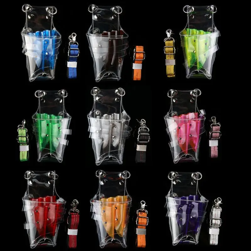 

Transparent PVC Barber Scissors Bag Comb Clip Brush Storage Pockets Hairdresser Organizer
