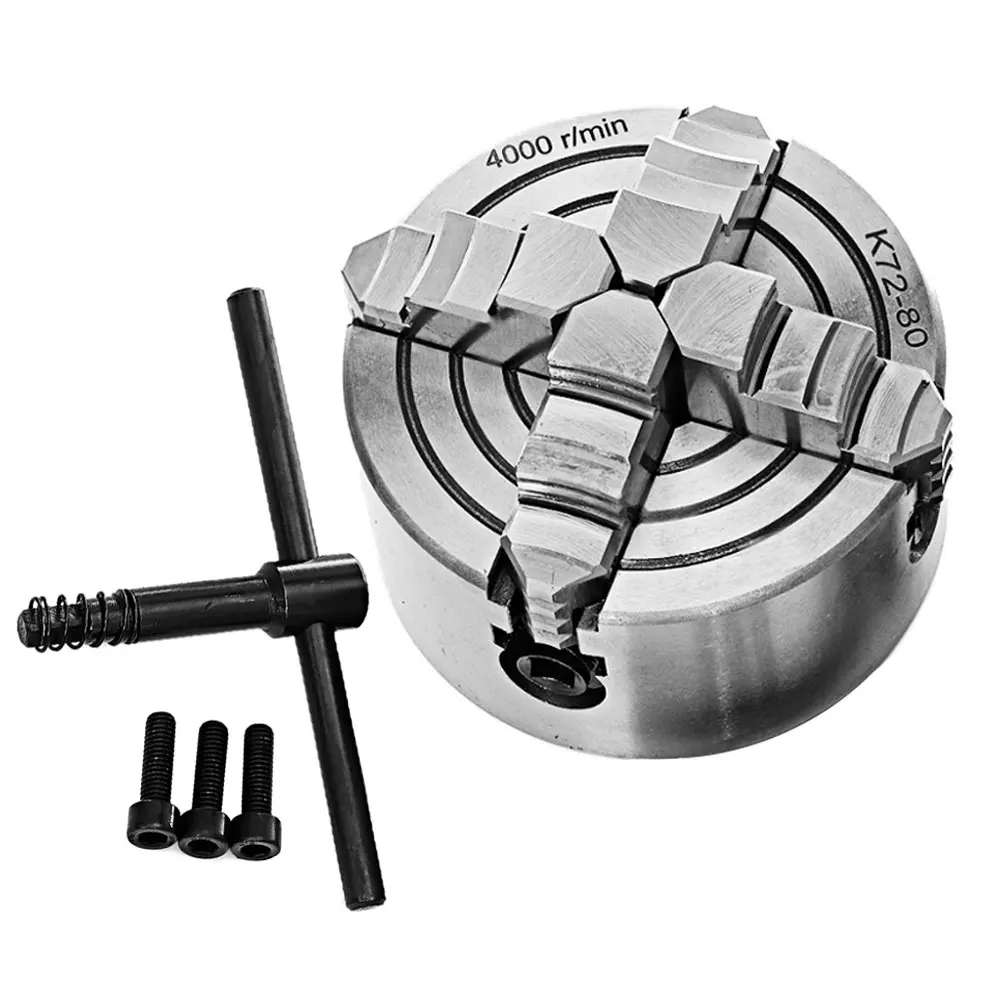 Mini Drill Chuck Zinc Alloy Manual SelfCentering Metal 4Jaw Lathe