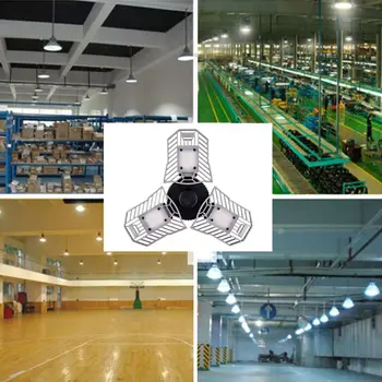 

E27 Garage Light LED Waterproof Deformable Ceiling Lamp Adjustable Angle 60W 220V Home Lighting Corn Bulb Basement Cellar Parkin