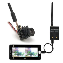 Mini 5.8g fpv 48ch 25mw transmissor VTX-CAM com 800tvl câmera e skydroid otg uvc receptor para android tablet do telefone móvel