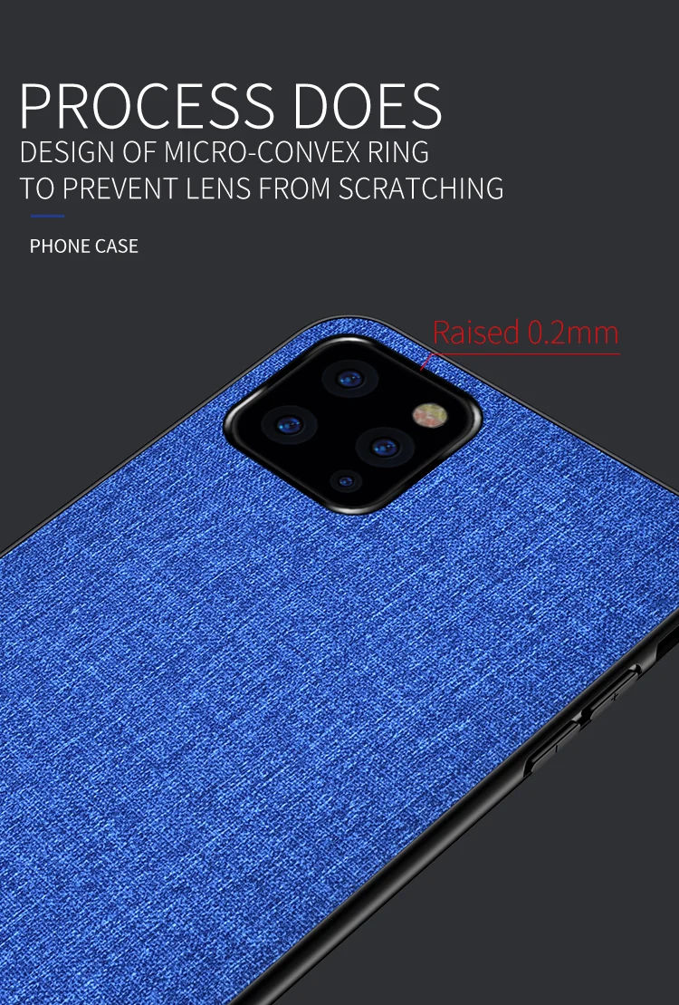 10 шт./партия для iphone 11 pro max чехол ткань Жесткий PC силиконовая рамка задняя крышка для iphone 11 бизнес противоударный жесткий чехол для телефона
