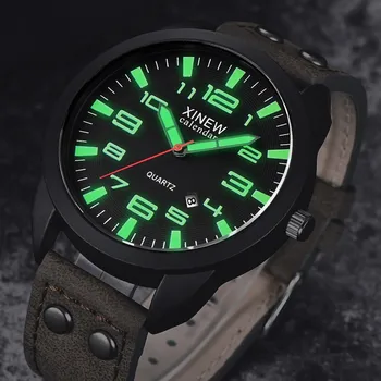 

Men's Leather Smart Watch Multifunctional Date Casual Analog Quartz Wrist Watch Business Luxury Gifts Simplicity masculino clock
