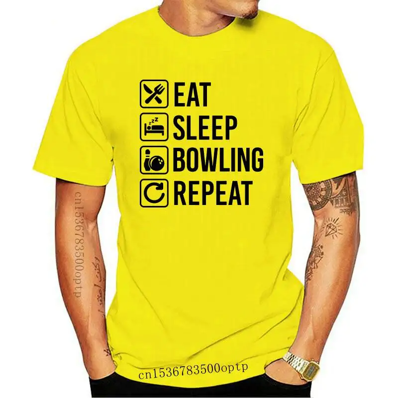 Новая Черная Мужская футболка с надписью Redact цитаты Eat Sleep Bowlinger Repeat для мужа