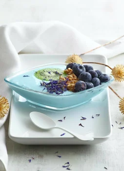 

Cute Decorative Glass Bowl Tableware Platter Trasnparent Seaonsing Sauce Dessert Bowls 2 Pieces