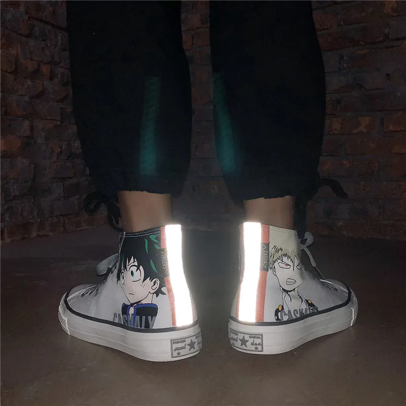 

Japanese-style Popular Brand Couples Hero College Anime Men Casual Hight-top MEN'S SHOES Versatile Reflective Canvas MEN'S SHOES