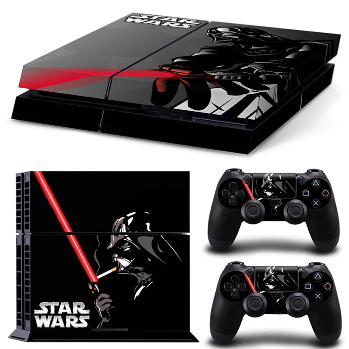 Disney Star Wars Darth Vader Sticker Cover Wrap Protector Skin For PlayStation 4 Console & 2PCS Controller Skin Decal For PS4 