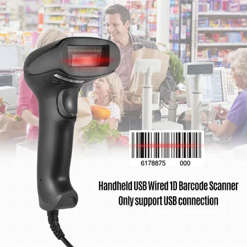 

NETUM USB Wired 1D Barcode Scanner Handheld Bar Code Reader for Mobile Payment Supermarket Retail Store Warehouse, Black