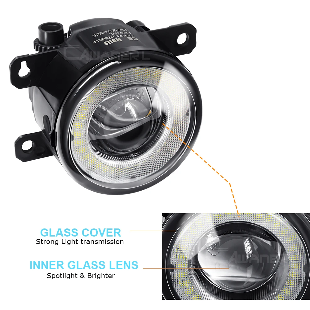 2 Pieces Car Fog Light Assembly LED Angel Eye Daytime Running Light DRL 30W H11 12V For Mitsubishi Outlander 2006- led car light,fog lights