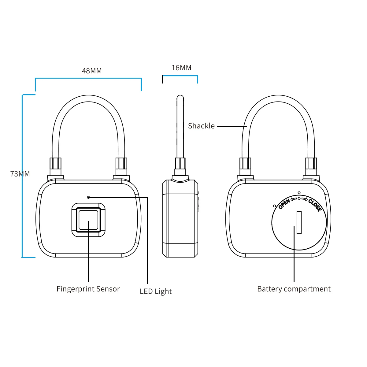 Мини защитный замок на отпечатке пальца Smart Keyless Замок отпечаток пальца дверной замок портативный Противоугонный Быстрый разблокировка отпечатков пальцев замок