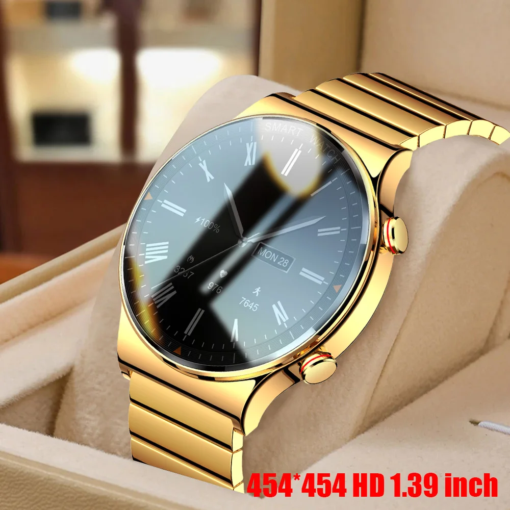 Смарт-часы мужские 454*454 HD экран 1 39 дюйма Bluetooth водостойкие IP68 | Электроника