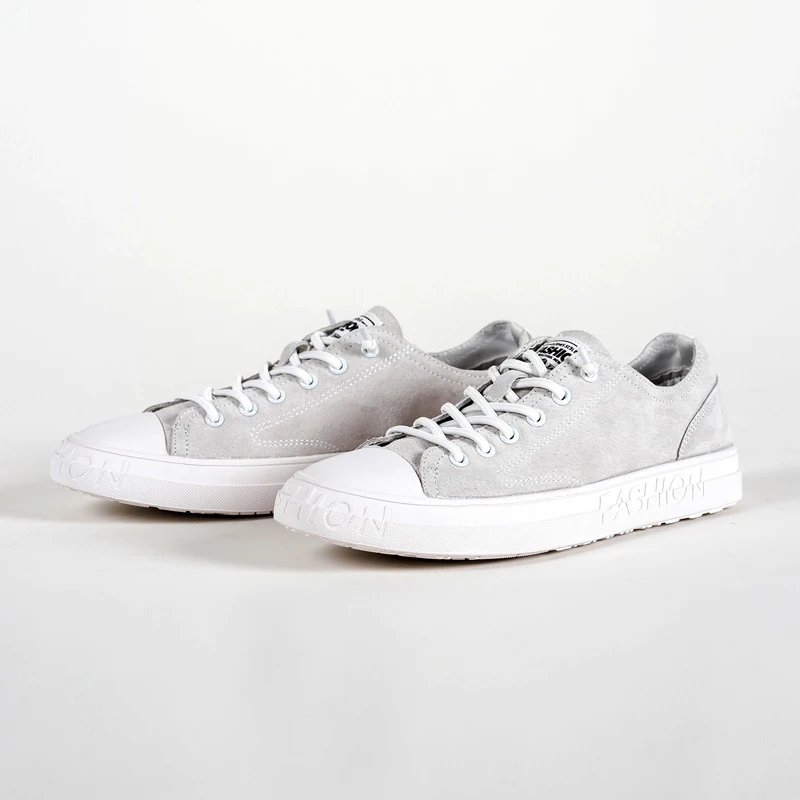 

Hot Sale 2019 Youth Casual Shoes For Men Genuine Leather Walking Shoes Mens Rubber Sole Sneakers Men Black Gray Flats Sneakers