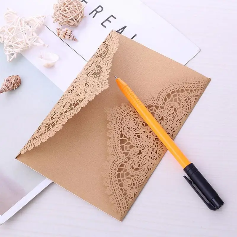  10pcs/set New Double-sided Paper Western-style Hollow Wedding Invitation Invitation Laser Cut Paper - 4.00033E+12