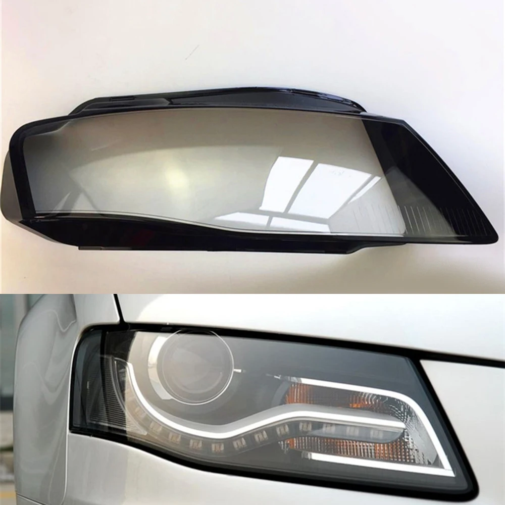 Passenger Sider Для Audi A4L 2009 2010 2011 2012 крышка фары автомобиля Замена объектива передняя Авто оболочка Крышка - Цвет: Passenger Sider