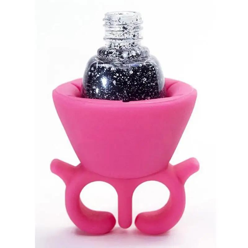 Wearable Silica Gel Fingernail Bottle Pad Nail Polish Bottle Base Portable Bottle Cover New Products Nail Polish Bottle Cov