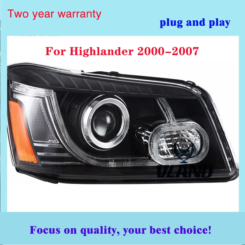 Автомобильный Стайлинг для Toyota Головной фонарь для Highlander фары 2000 2004 2006 2007 светодиодная… для Kluger фары H7 Ксеноновые аксессуары