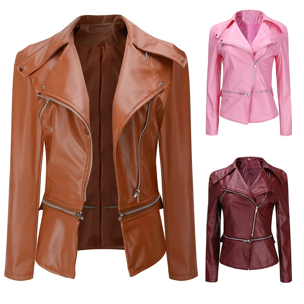 moto pu coat