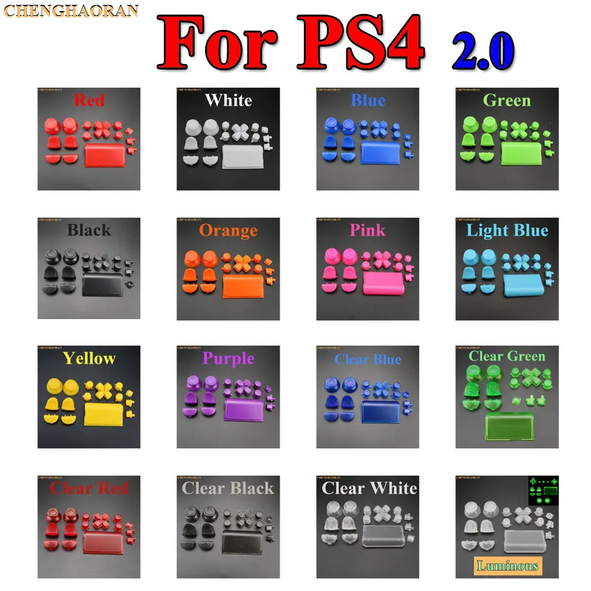 

1set 17 Colors Thumbsticks R2 L2 R1 L1 Trigger Buttons Mod Kit for Playstation Dualshock 4 PS4 DS4 001 010 020 002 Controller