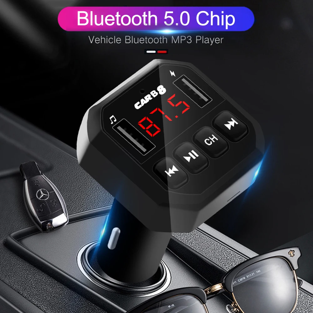 JINSERTA Bluetooth 5,0 MP3-плеер fm-передатчик двойной USB 5 В/4.1A зарядное устройство Поддержка TF USB диск воспроизведения музыки