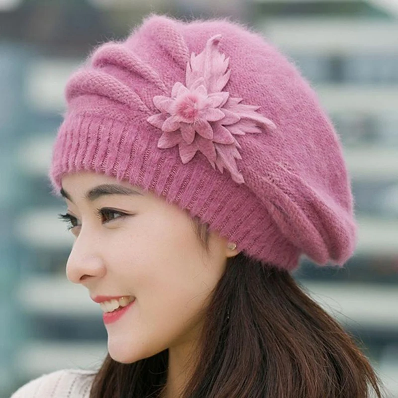Warm Winter Hats For Women Cap Lady Beanies Female Hat Rabbit Soft Knitted Thick Mom Bonnet Caps | Аксессуары для одежды