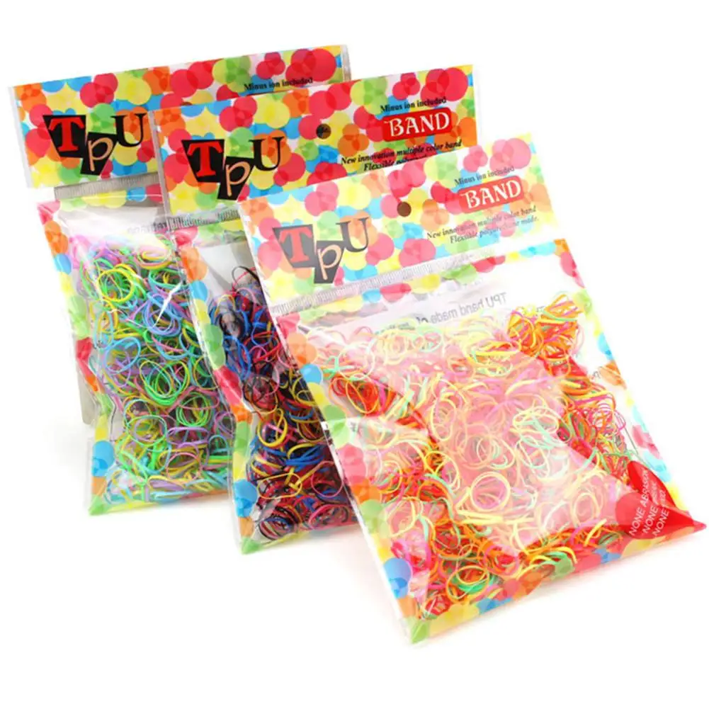 1 Bag/pack Baby Cute Colorful Bands TPU Elastic Hair Circle Ornaments Set Child Rubber Band Hair Accessories Set Cute Hair Ring