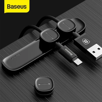 

Baseus Magnetic Cable Protector USB Charger Cable Organizer Workstation USB Date Cable Holder Desktop Silicone Cable Winder Clip