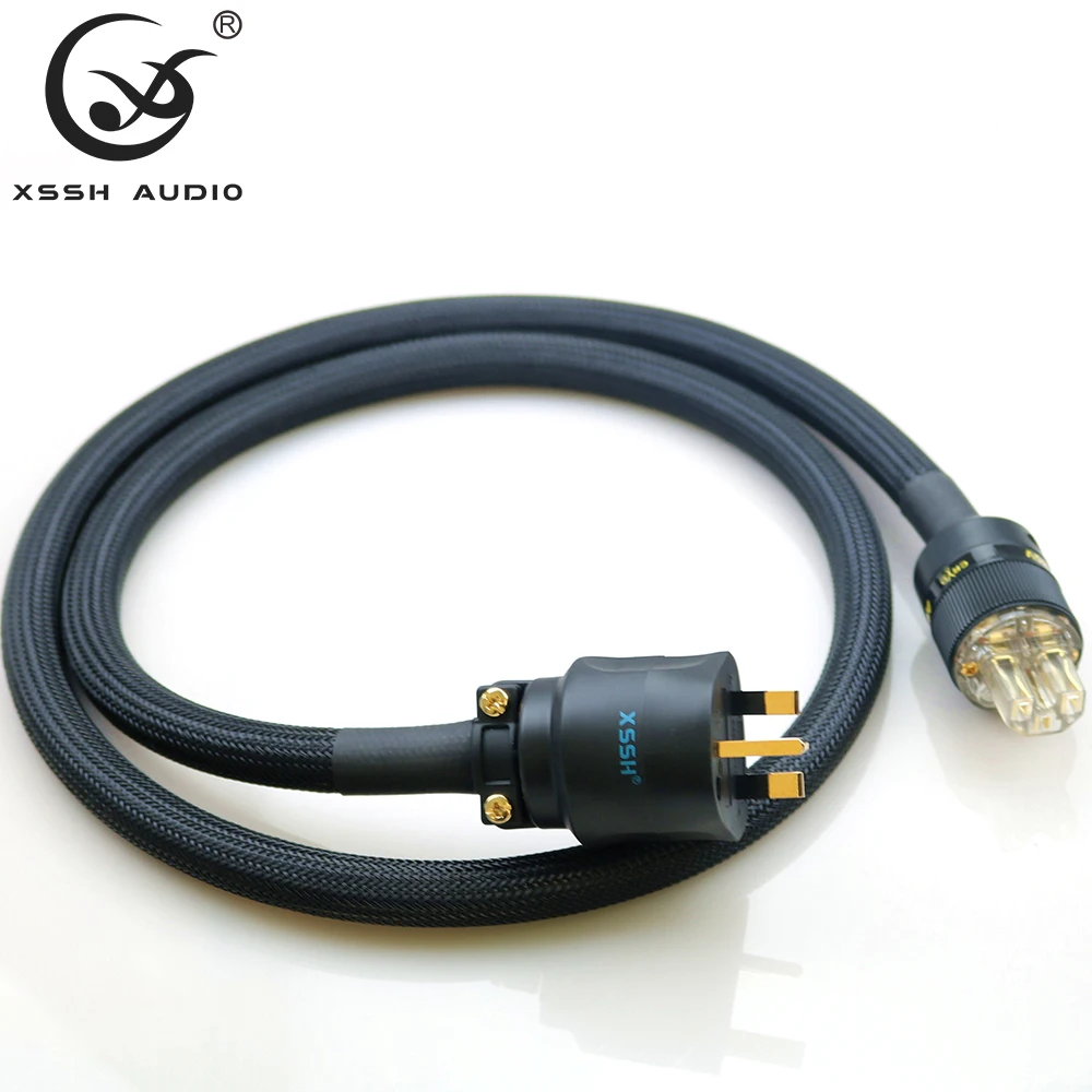 3-контактный Британский Электрический аудиоусилитель XSSH HIFI OFC позолоченный из