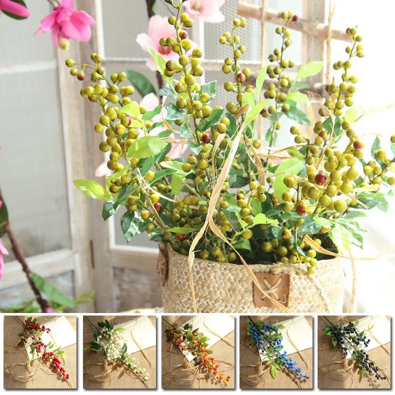 Artificial Berry Flower Leaf Bouquet Home Party Wedding Garden Room Decor