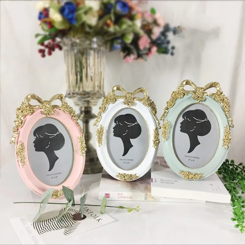 uropean Retro Home Photo Studio Craft Gift Ornaments Wall 6 Inch Wedding Frame Resin Creative Photo Frame