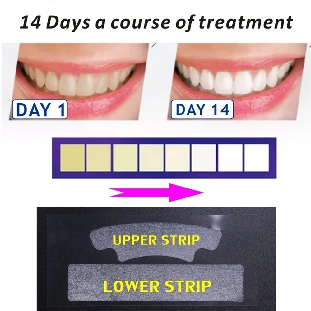 3D White Gel Teeth Whitening Strips Oral Hygiene Care Double Elastic Teeth Strips Whitenin Dental Bleaching 4