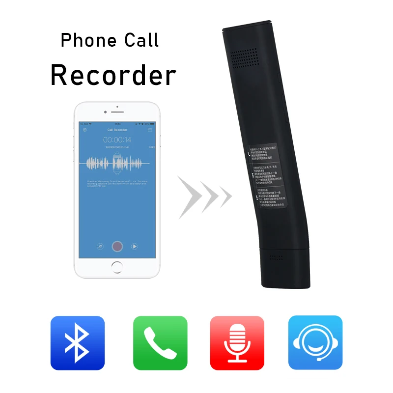 

Portable Wireless Bluetooth Call Recorder Device Cellphone Call Receiver Dictaphone for ios iPhone Android Phones