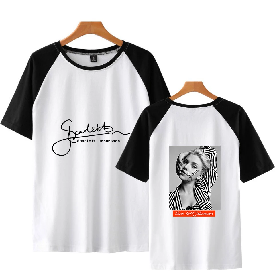 Hot Sale New Tee Scarlett Johansson star printed harajuku Men T-Shirt Patchwork Top Quality  Hip Hop Short Sleeve TShirt Men