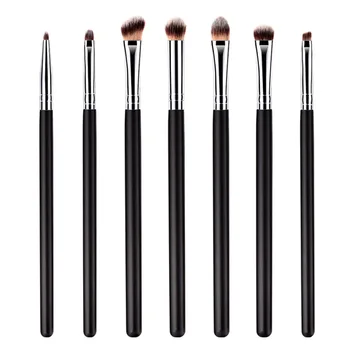 

1*7 Branch Black Handle Silver Tube Make-up Brush Professional Makeup Brushes Set Powder Foundation