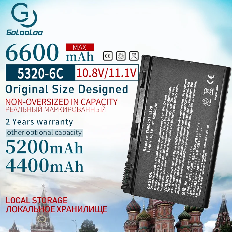 Аккумулятор для ноутбука ACER Extensa 5200 мАч 5210 5220 5230 5420 5610 5630 5620 7220 путешествий 7620 5320 5520