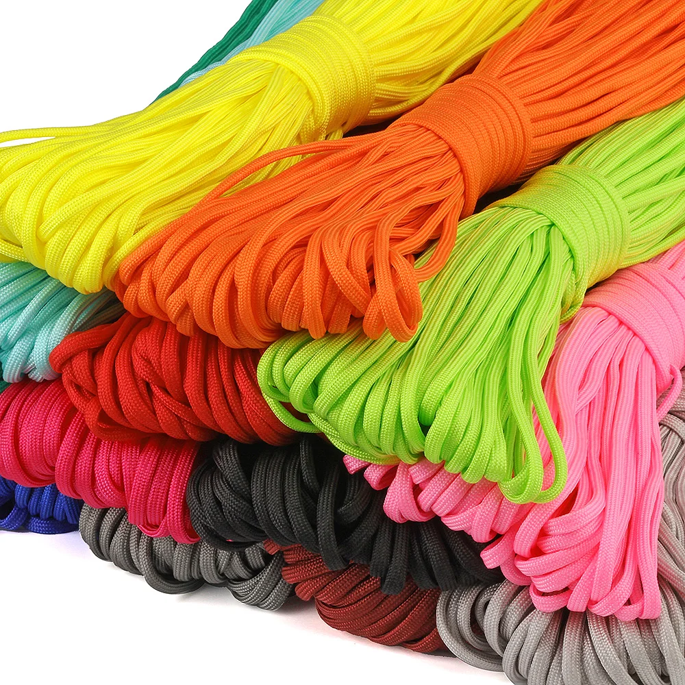 100ft Colorfull 550 Paracord 5mm Parachute Cords Lanyard Tent Rope 7 Strands 31meters/34 yards For Hiking Camping Ropes | Дом и сад