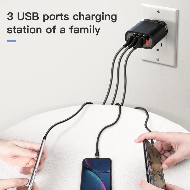 KUULAA Quick Charge 3,0 USB зарядное устройство 30 Вт QC3.0 QC Быстрая зарядка мульти разъем зарядное устройство для мобильного телефона для iPhone samsung Xiaomi huawei