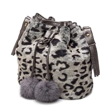 Jiani. мэм посылка с леопардовым принтом на одно плечо Длинный мешок amelie realer - Color: gray