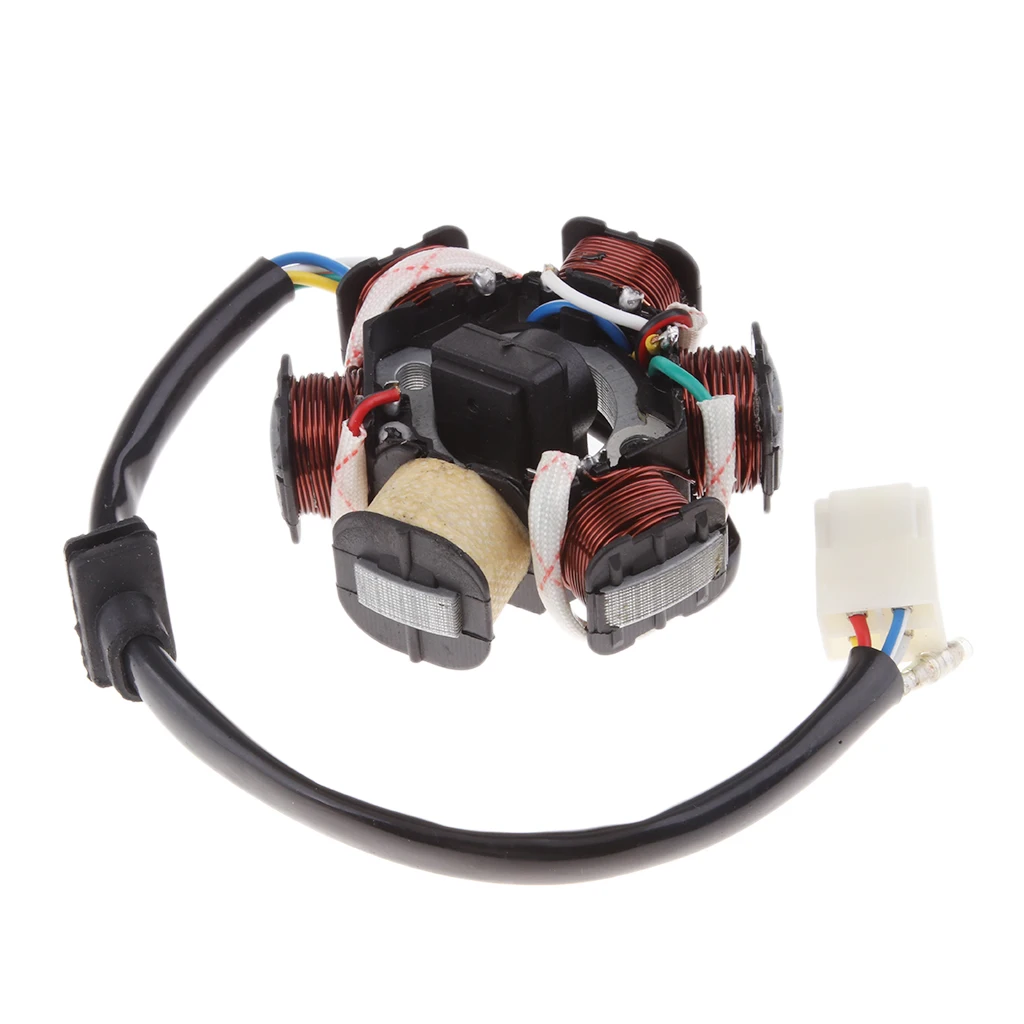 6 Coil Pole Magneto Flywheel Stator for 110 125cc PIT Quad Dirt Bike Buggy