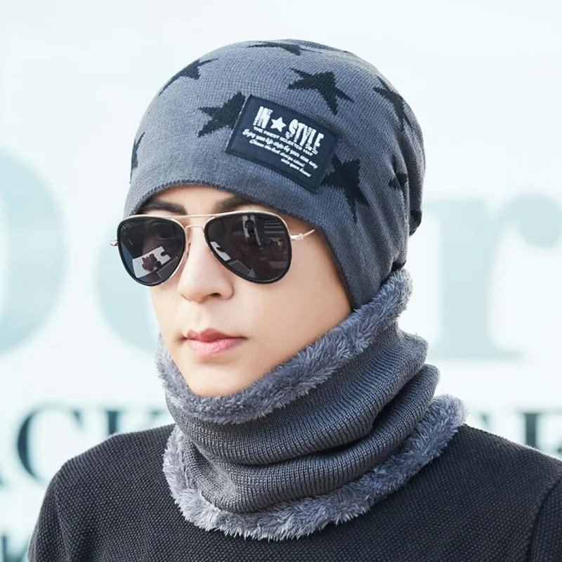 ZLD hat men's high quality casual knit hat winter plus velvet warm hat collar suit utility wool hat outdoor comfortable earmuffs - Цвет: 4