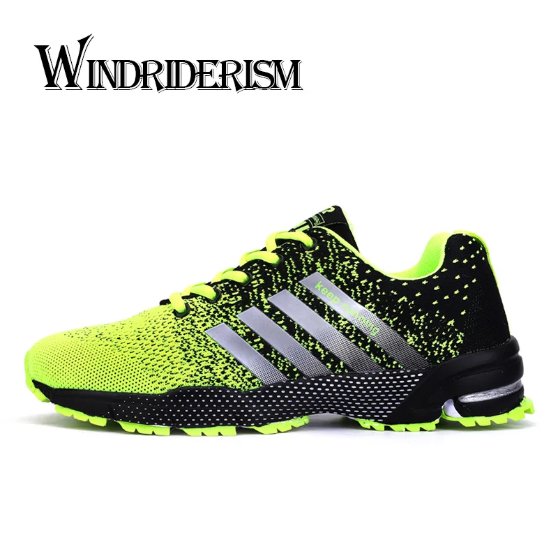 8702Green WINDRIDERISM,, мужские кроссовки, новые, Flyknit, амортизирующие, Zapatos Para Correr, легкие, износостойкие, Нескользящие, повседневная обувь - Цвет: 8702Green