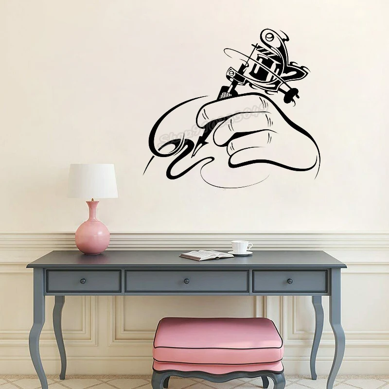 Tattoo Salon Wall Sticker Vinyl Master Arm Machine Decals Decoration Mural Removable Art Decor C995 | Дом и сад