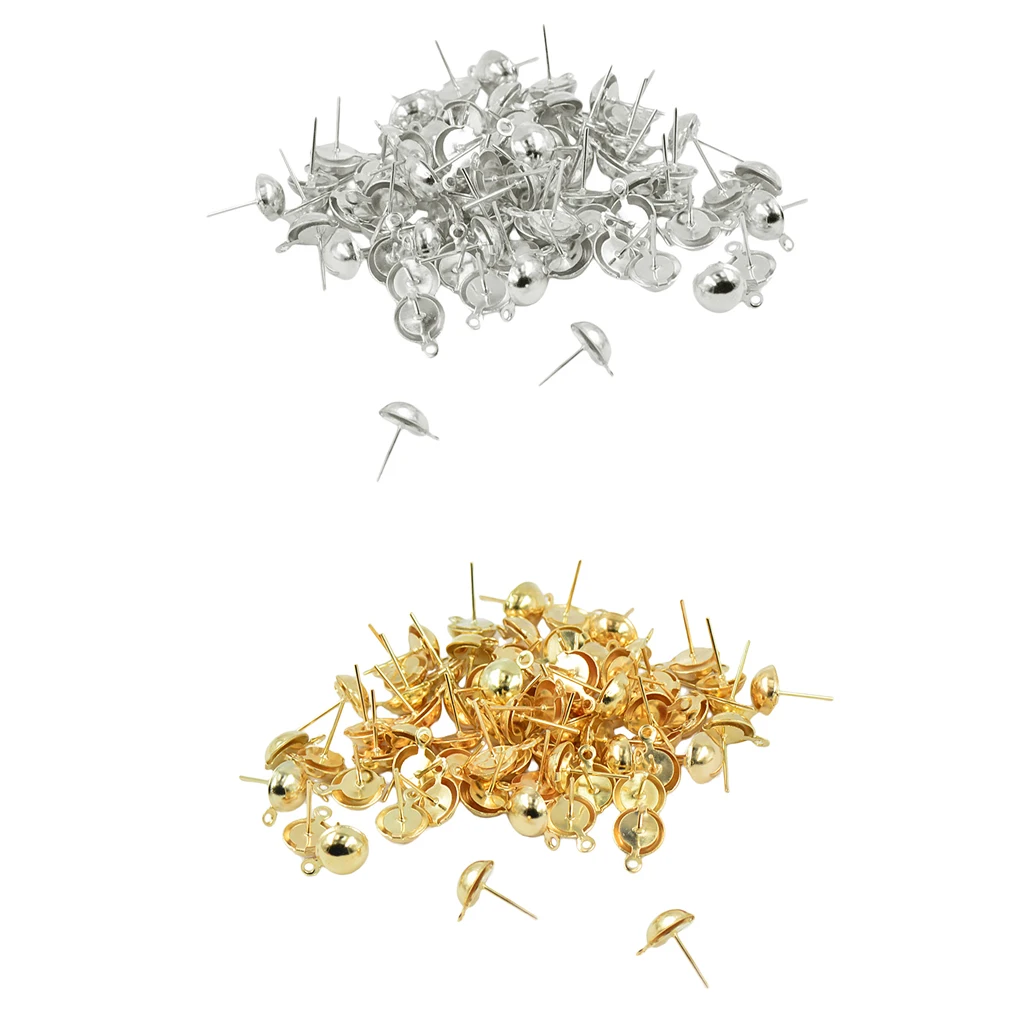 200x DIY Earring Making Findings Ear Stud Earrings Blanks Base Settings Crafts Supply Unique Yourself 15 x 9 mm