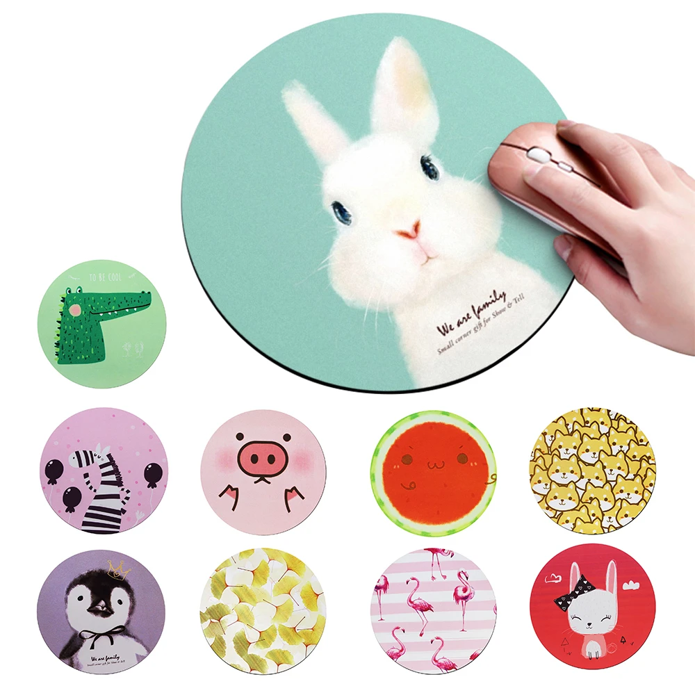 

Cartoon Comfort Round Mouse Mat Gaming Mousepad Computer Mice Pad Anime Cat Pink Pig Flamingo Zebra Mats For Gamer Gift Desk Mat