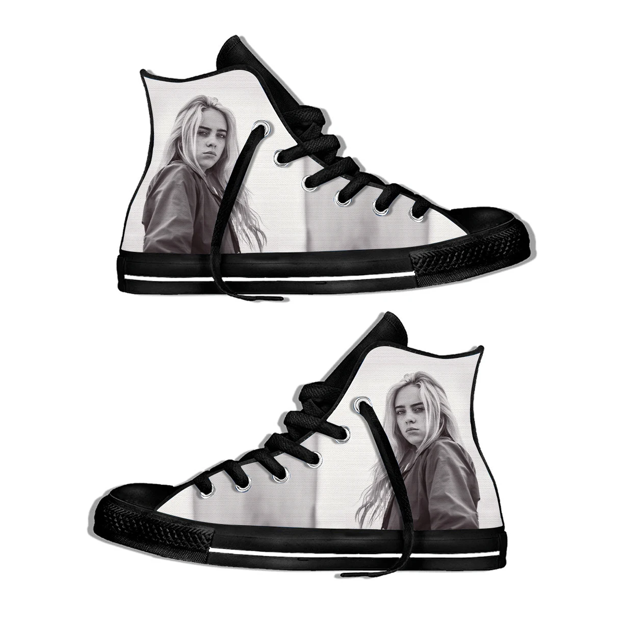 3D печать Billie Eilish Harajuku Bad Guy легкая дышащая обувь высокие повседневные Модные парусиновые кроссовки