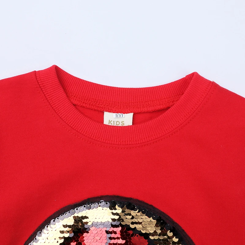 PR-377, осенняя одежда для малышей футболки для мальчиков и девочек 1 предмет, модная повседневная хлопковая Футболка с блестками детские топы