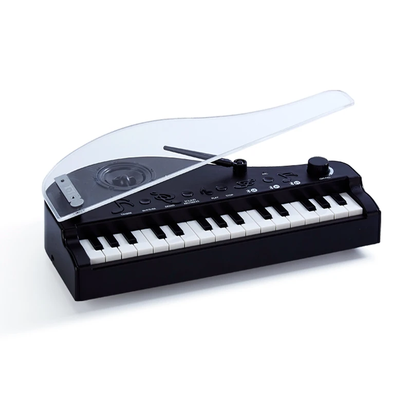 Black Умный индукционный имитатор, Bluetooth, зарядка для фортепиано, Мини Красочный светильник, музыкальное электронное пианино, лучший подарок для детей - Цвет: Black