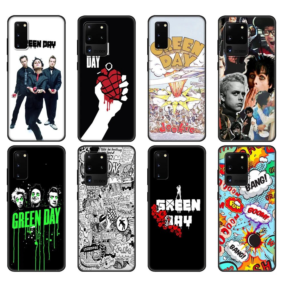 Custodia In Tpu Nera Per Samsung Galaxy S20 /S20 Plus/S20 Ultra/S20 + /S20Fe Cover Posteriore Green Day Dookie American