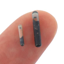 125 кГц/134,2 кГц 2,12*12 мм/1,25*7 мм микрочип животных RFID тег с EM4305 чип ISO11784/5 FDX-B для рыб собак кошек