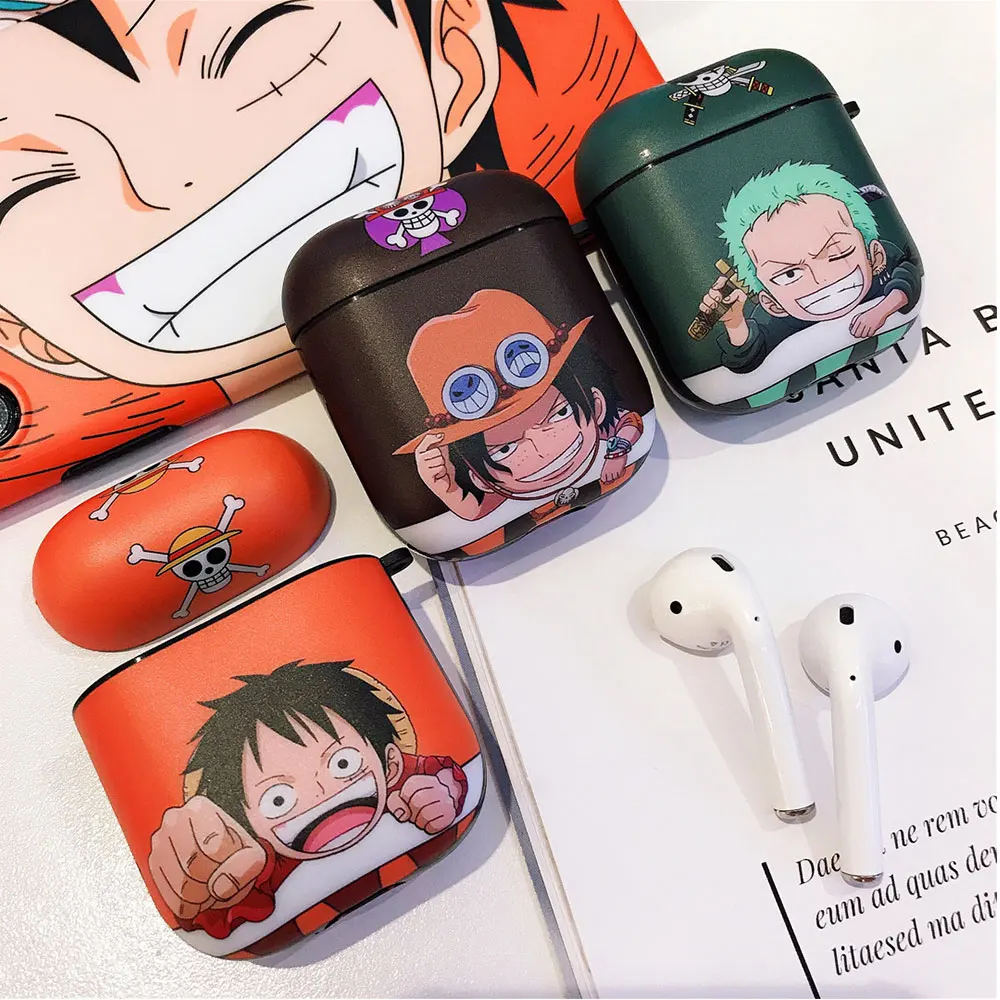 Мультфильм one piece Луффи Зоро ace чехол Bluetooth беспроводной Чехол для гарнитуры для Apple Airpods 2 1 модные милые наушники мягкий чехол