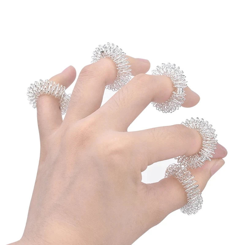 

Fidget Toys Finger Massage Ring Acupuncture Ring Therapy Relax Hand Blood Circulation Pain Stress Relief Health Care Stainless