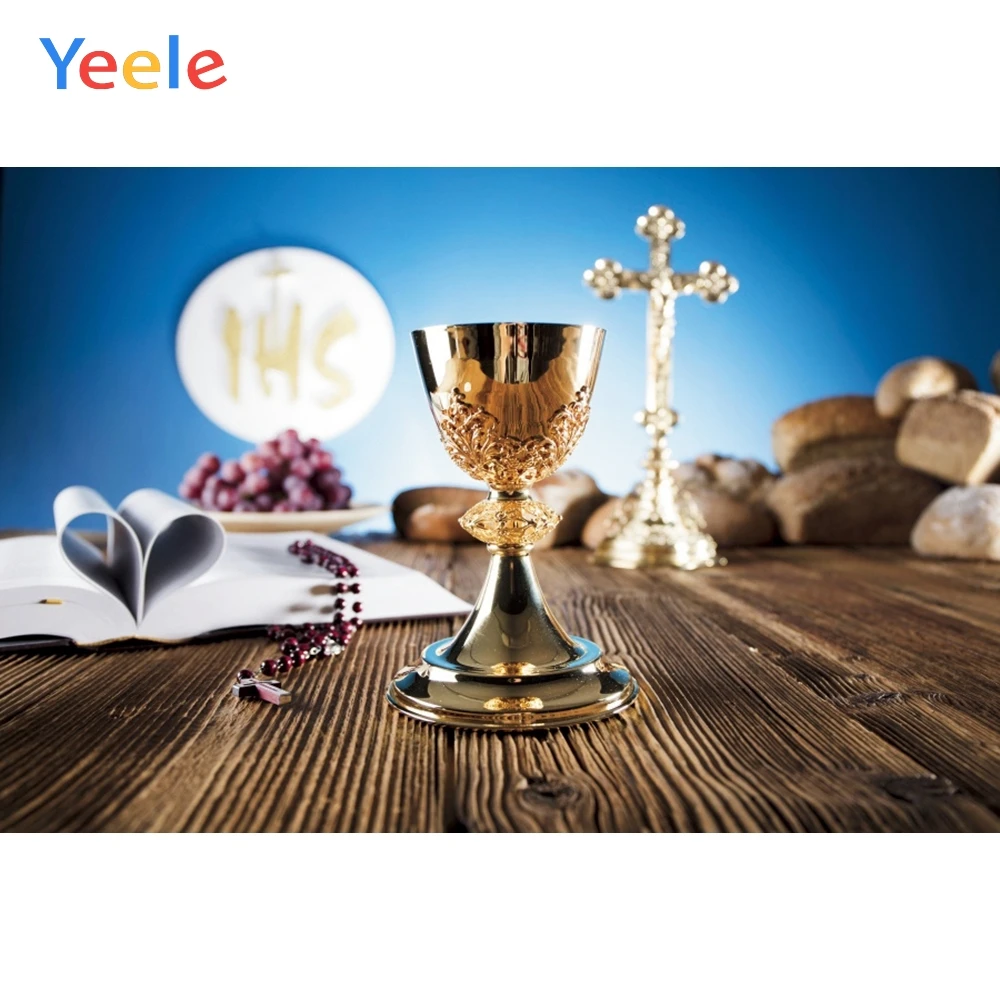 Yeele, Первое Святое Причастие, католическая тема, распятие, чаша, Библейский хлеб, фон для детской фотосъемки, фон для фотостудии